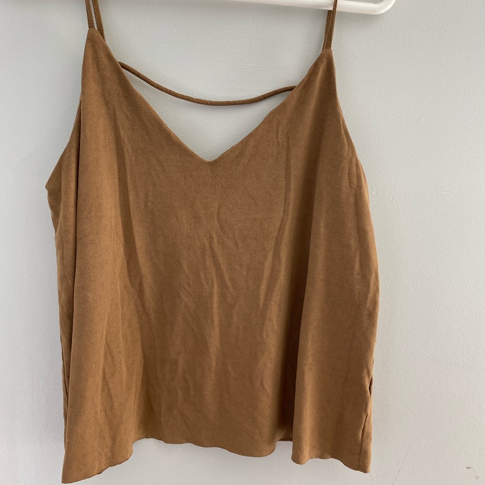 Forever 21 Brown/Tan Suede Tank Top. Size- M